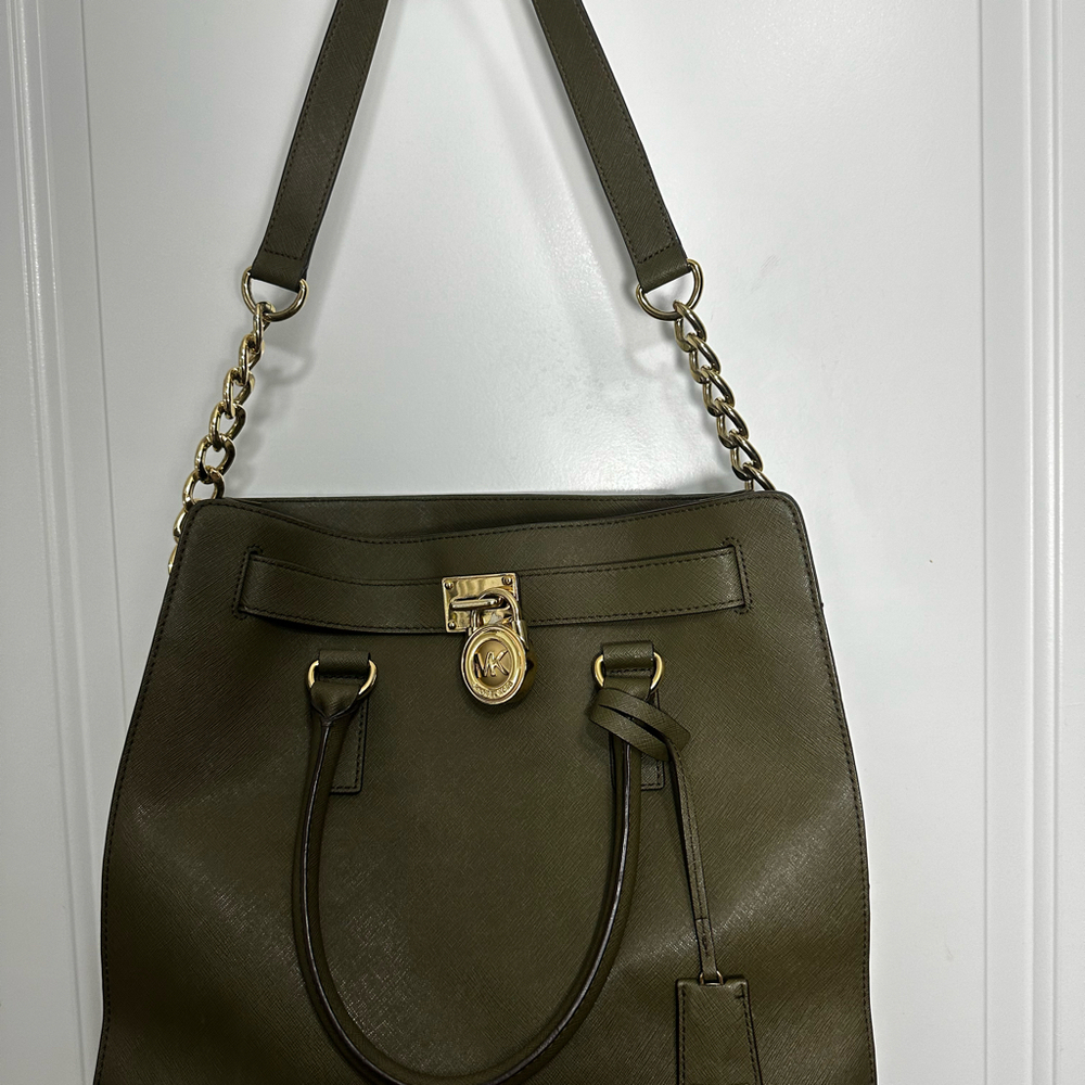 Michael Kors Gold Hardware Olive Green Tote